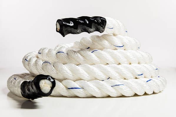 Канат тренувальний для кросфіта 15м Battle Rope White WCG 50х15