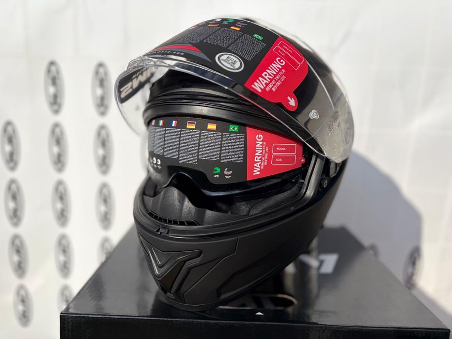 Kask motocyklowy SMK Typhoon rozmiar L, Czarny Matt, Blenda!