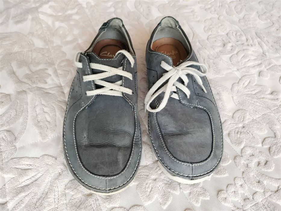 Clarks, niebieskie, zamsz, rozm.7G/41/26cm, stan BDB