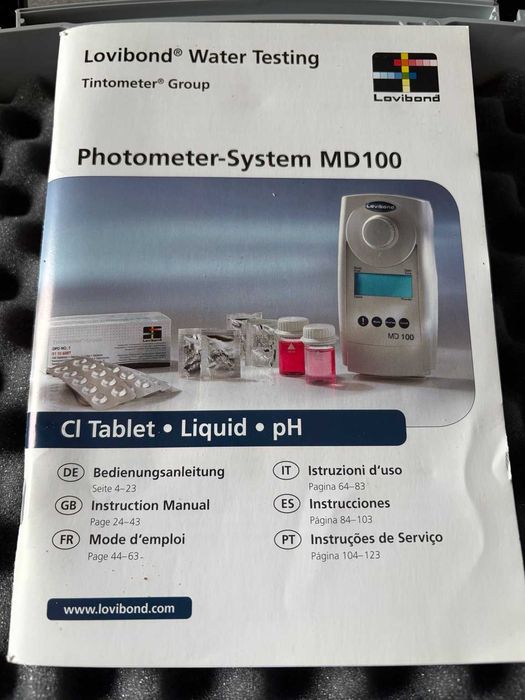 Fotómetro Lovibond MD100 pH e Cloro – Análise de Água Piscina