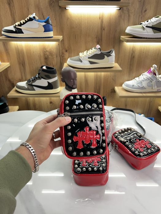 ‼️Знижка‼️ Сумка Месенджер CHROME HEARTS black / Red