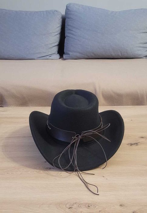 Kapelusz kowbojski czarny klasyczny wild west country western nowy