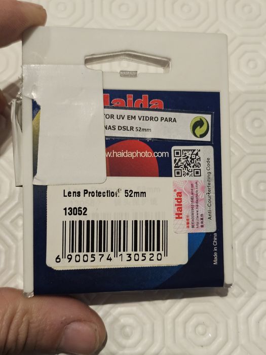 Filtro UV Haida 52mm - Proteção para Lente DSLR/Mirrorless (Novo)