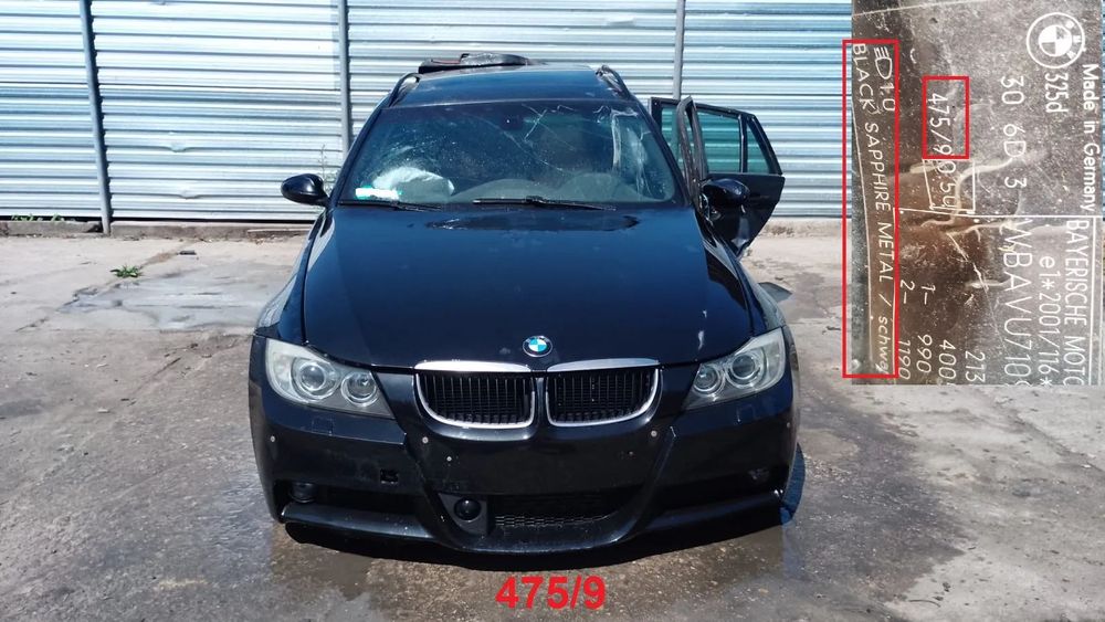 tylko części BMW E91 E90 325d 3.0d m57d30 306d3 197KM 145kW 04r-08r kombi touring lakier 375/9