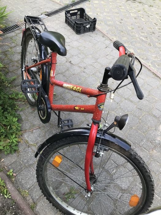 Rower damski stalowy czerwony retro