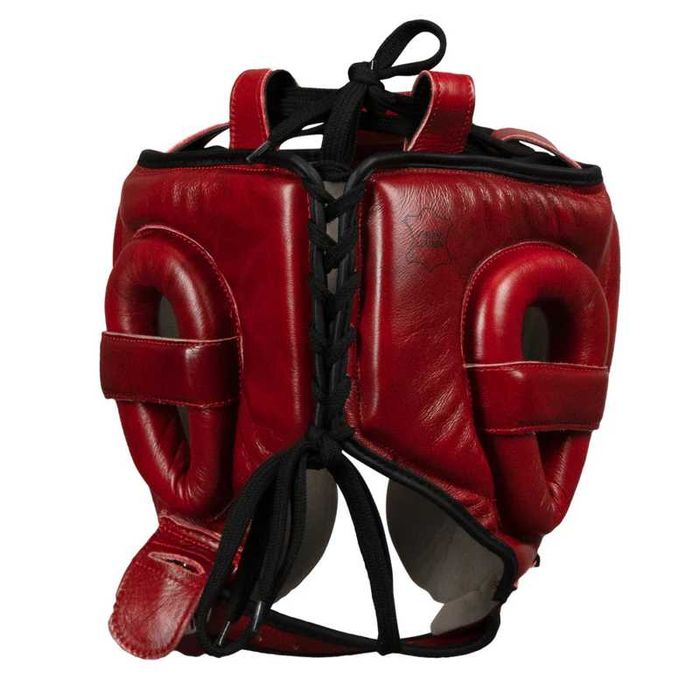 Боксерський шолом TITLE Boxing Blood Red Leather Sparring Headgear