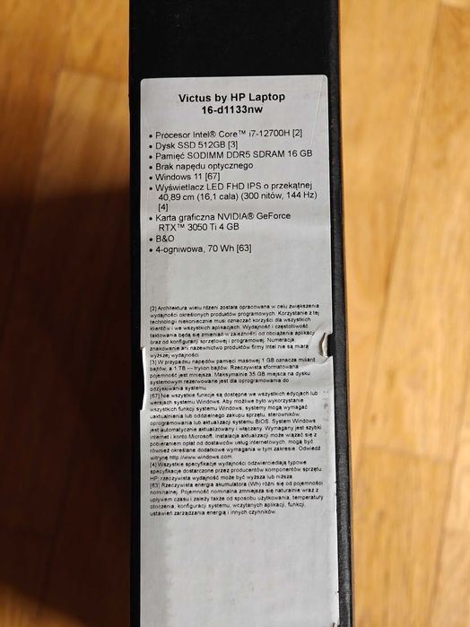 Laptop HP Victus 16 I7 16GB RTX3050Ti