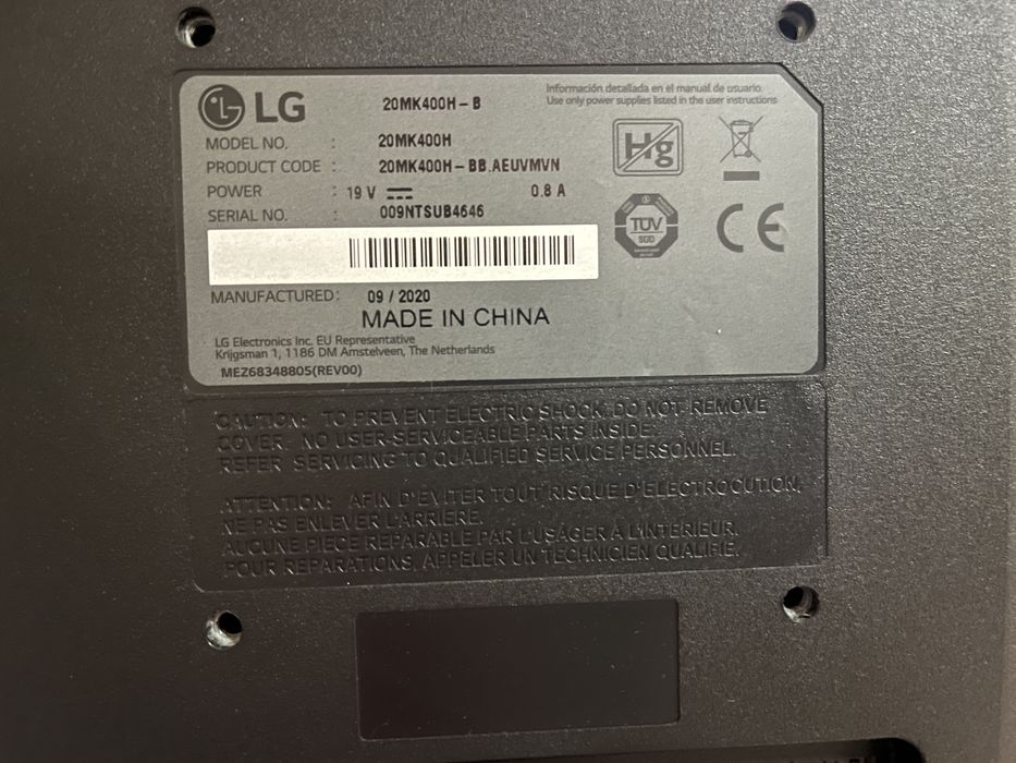 Monitor 20” LG 20MK400H