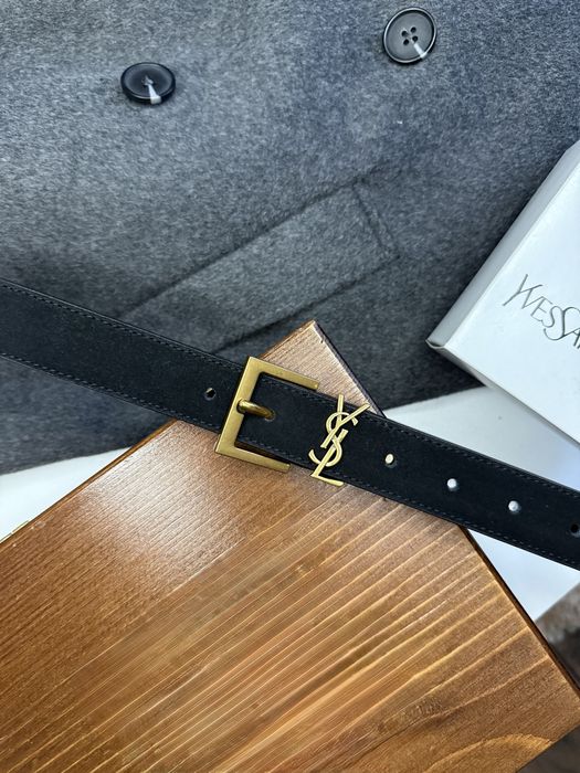 Popularny  pasek ze skóry naturalnej w stylu YS L