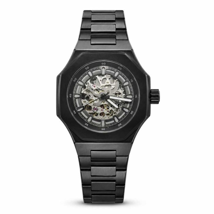 Zegarek Arkai Automatic Skeleton — czarna bransoleta, mechaniczny