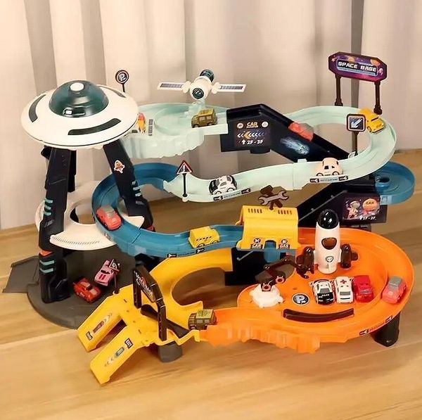 Дитячий автотрек Космічна станція, детский трек парковка космос гараж