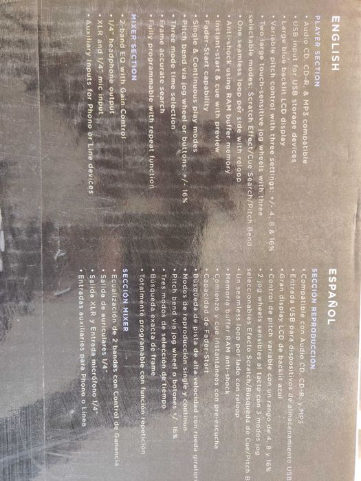 Mesa mistura DJ com scratch com duplo deck CDs e MP3 e pen