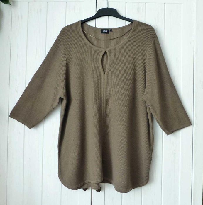 Dzianinowa bluzka sweter Zizzi z rękawem 3/4 7XL