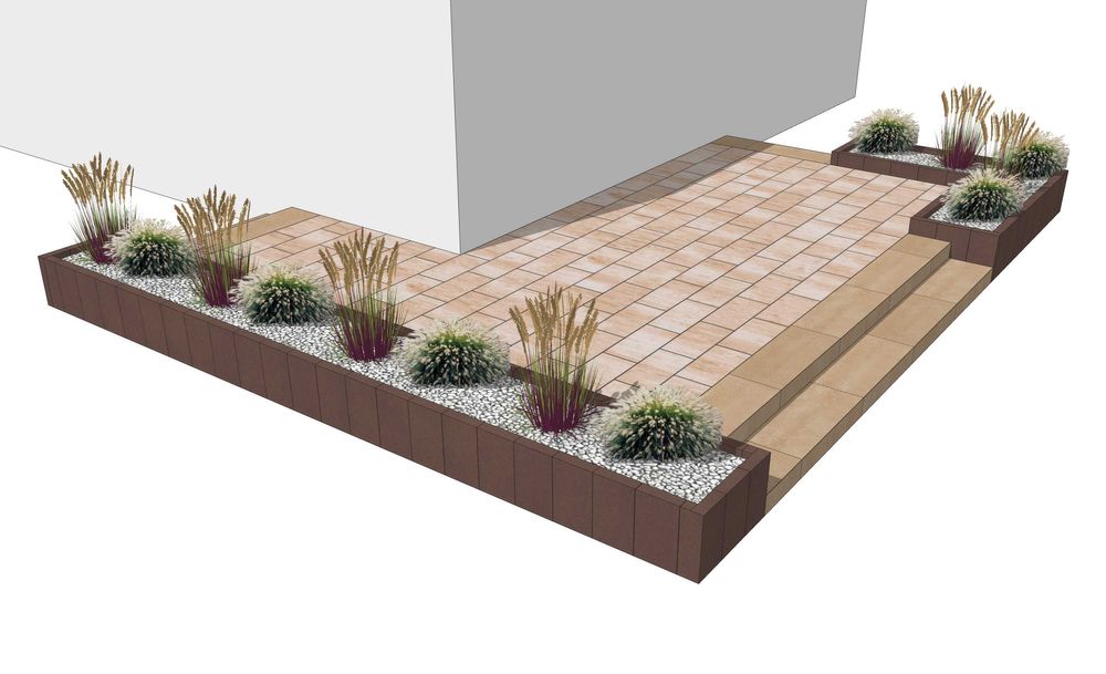 Palisada betonowa IMPARI 100 cm-GRAFIT wysoki krawężnik na taras