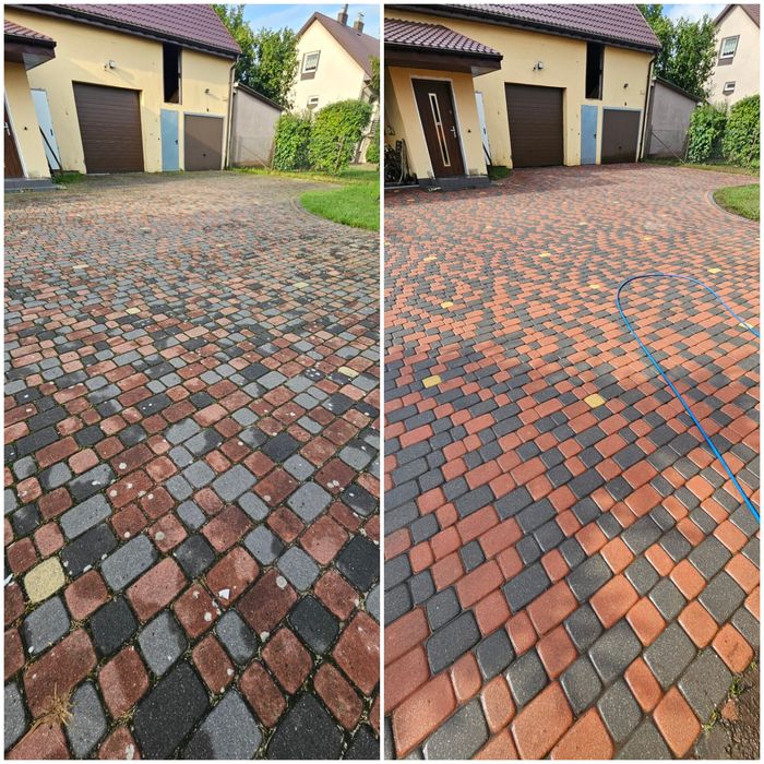 Mycie kostki brukowej elewacji dachów hal impregnacja malowanie