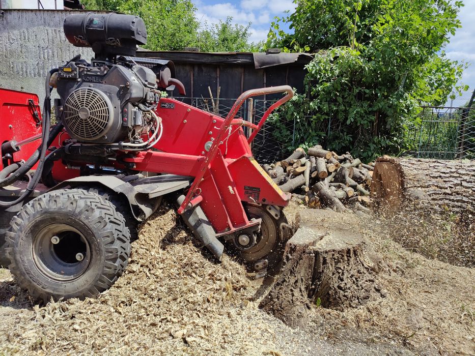Frezowanie pni, usuwanie karp, korzeni, usługi frezarką, karczowanie