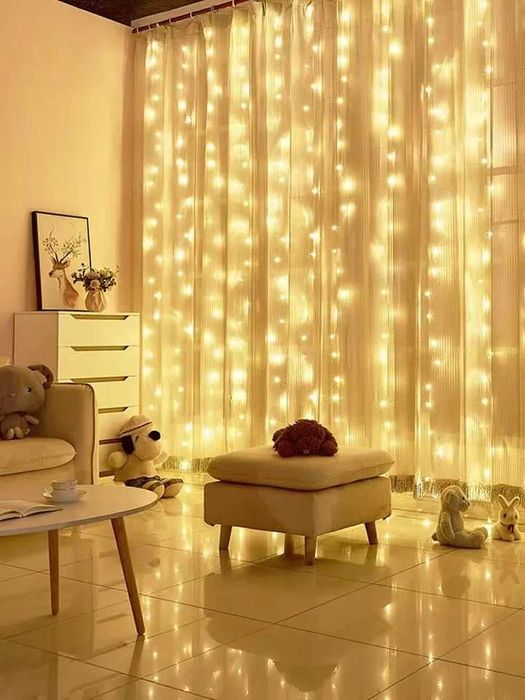 Гирлянда штора Usb светодиодная шторка 3*3 Led тепле світло.