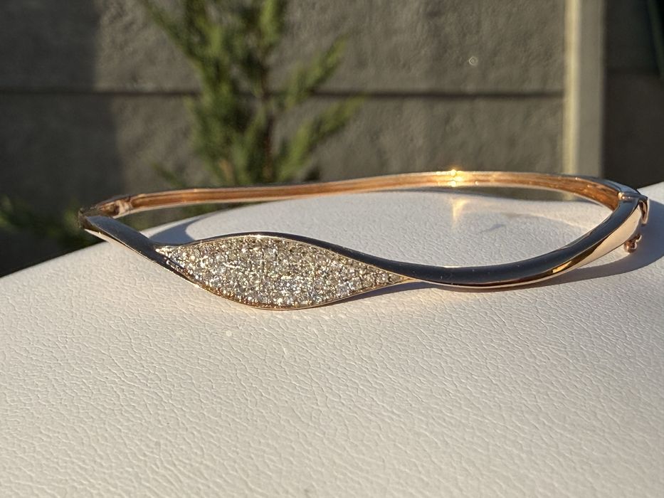 Браслет з діамантами 0,28 Сертифікат, вага 7,72 гр рожеве золото