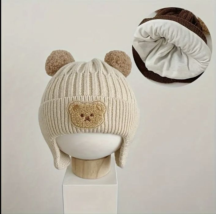 Вʼязані шапочки для немовлят на зиму