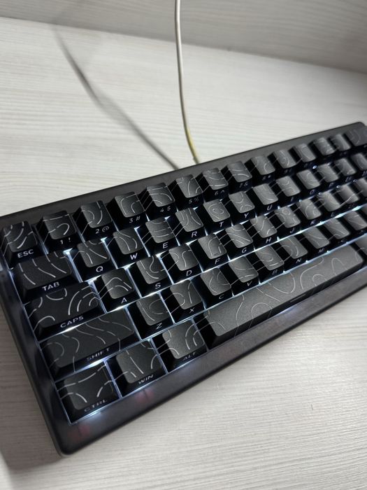 Кейкапи, з волнами білі-чорні