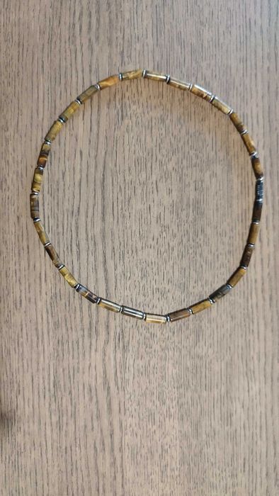 Bransoletka z matowych kamieni Tygrysie Oko męska damska