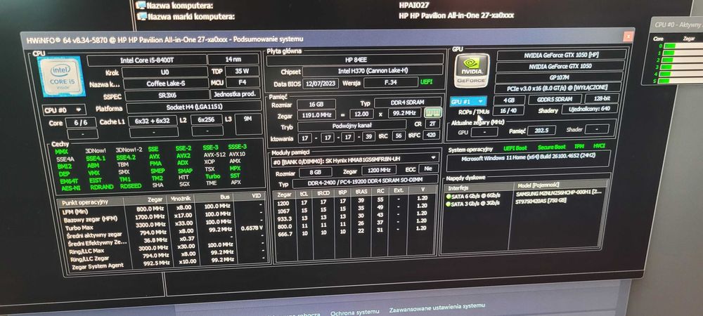Komputer HP Pavilion AiO 27" GTX1050