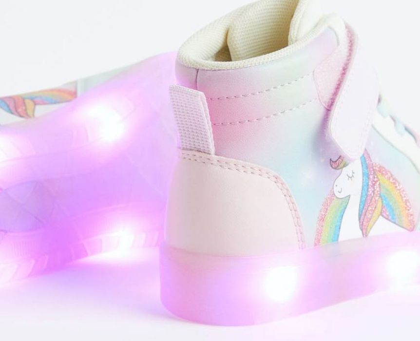 Unicorn, jednorożec, buty świecące podeszwa led, diody NOWE 27