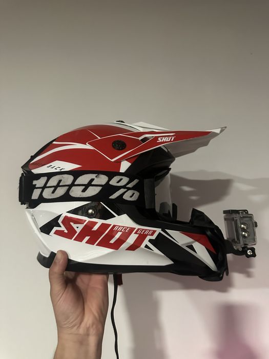 Capacete shot+óculos 100%+câmara