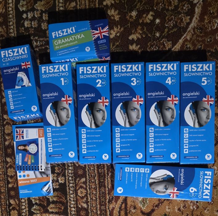 Fiszki Angielski 1-6 + czasowniki + gramatyka