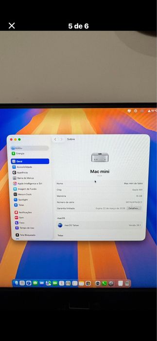 Mini Mac 2024, M4, 16g de memoria e SSD de 256
