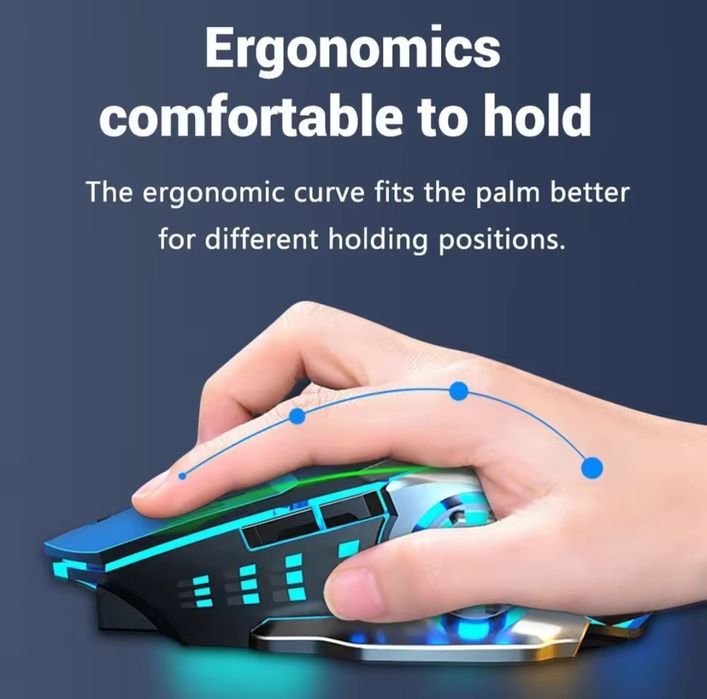 Rato Gaming Ergonómico Sem Fio