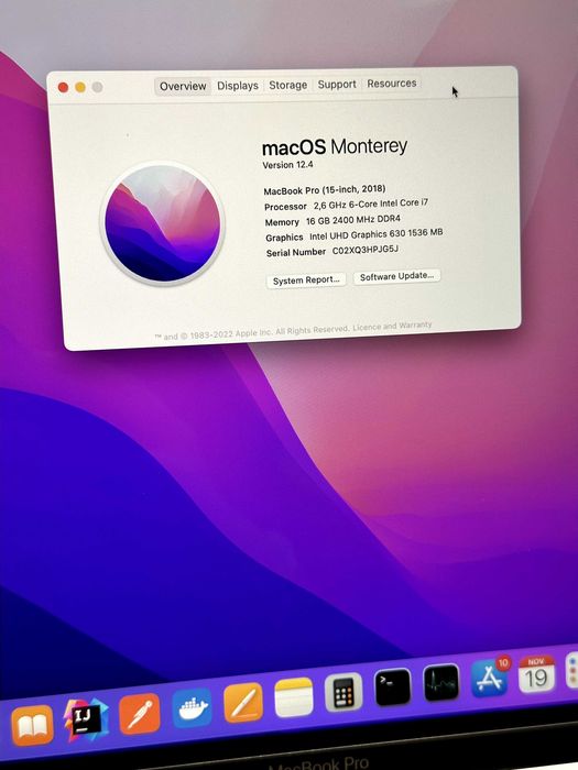 MacBook Pro 15 2018 Core i7, 16 GB RAM, 512 GB SSD