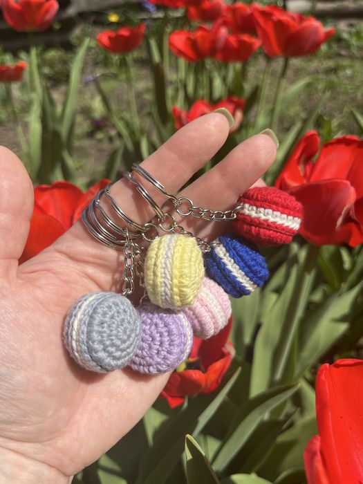 Макарун гачком, hand made, брелок