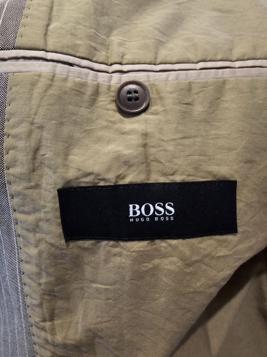 Lniany, elegancki garnitur BOSS, 700 zł TANIEJ!