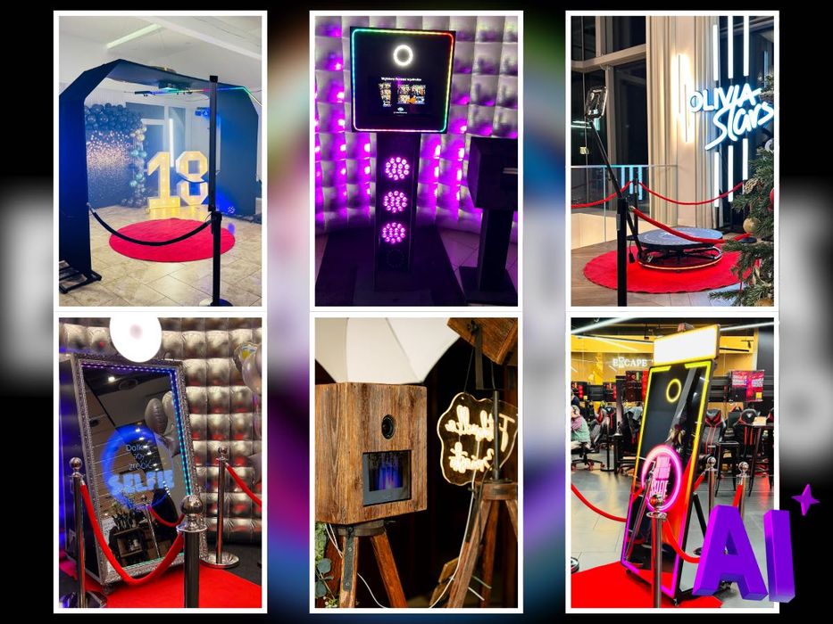 Fotolustro AI, Fotobudka 360, Klasyczna, Retro wesele urodziny event