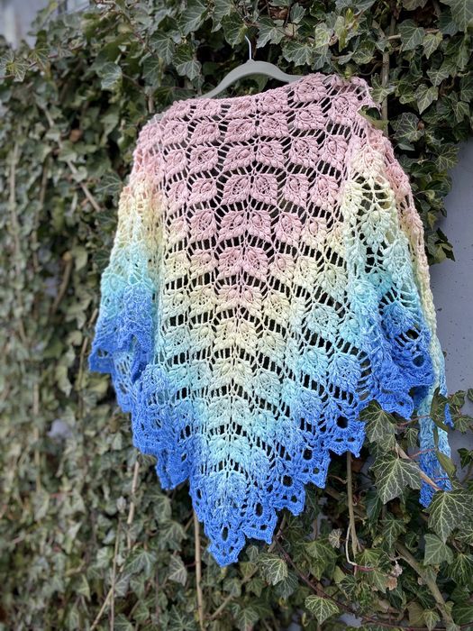 Chusta handmade szydełko ombre