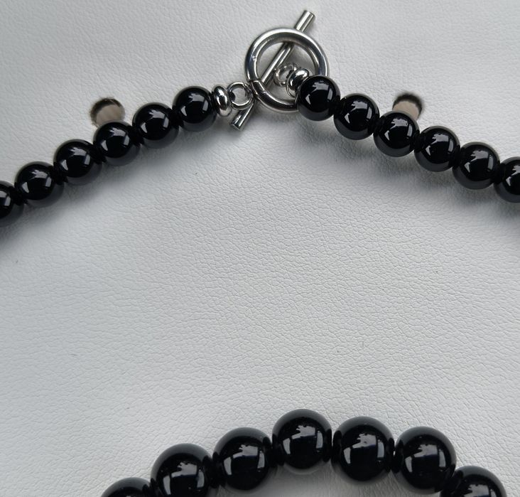 Naszyjnik i 2 bransoletki z kamienia naturalnego