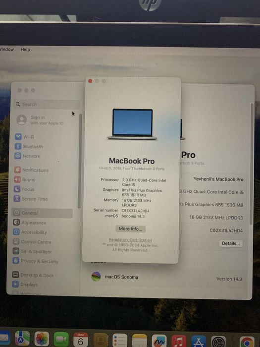 MacBook Pro 13" A1989, EMC 3214 – na części / do naprawy