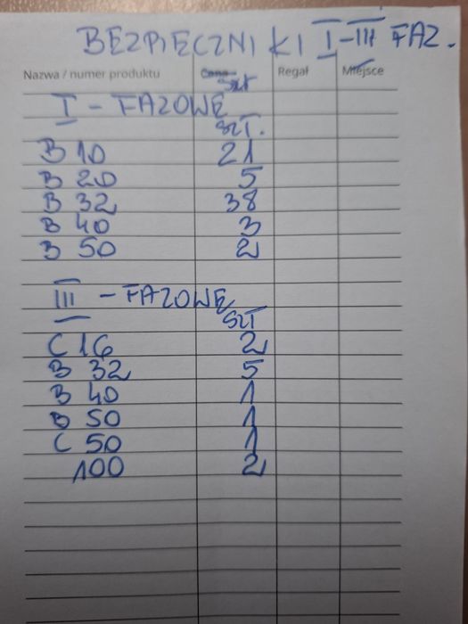 Sprzedam bezpieczniki automaty