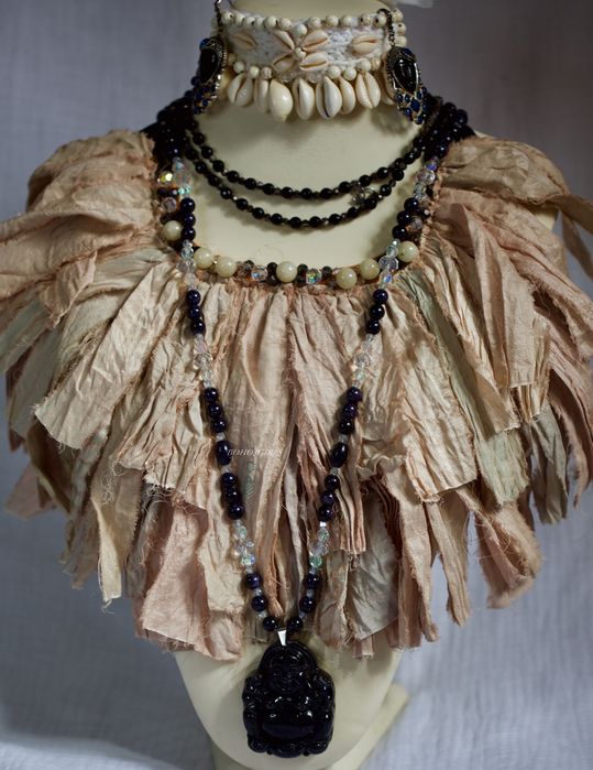 Naszyjnik Kołnierz BOHO3GIRLS z kamieni naturalnych rękodzieło