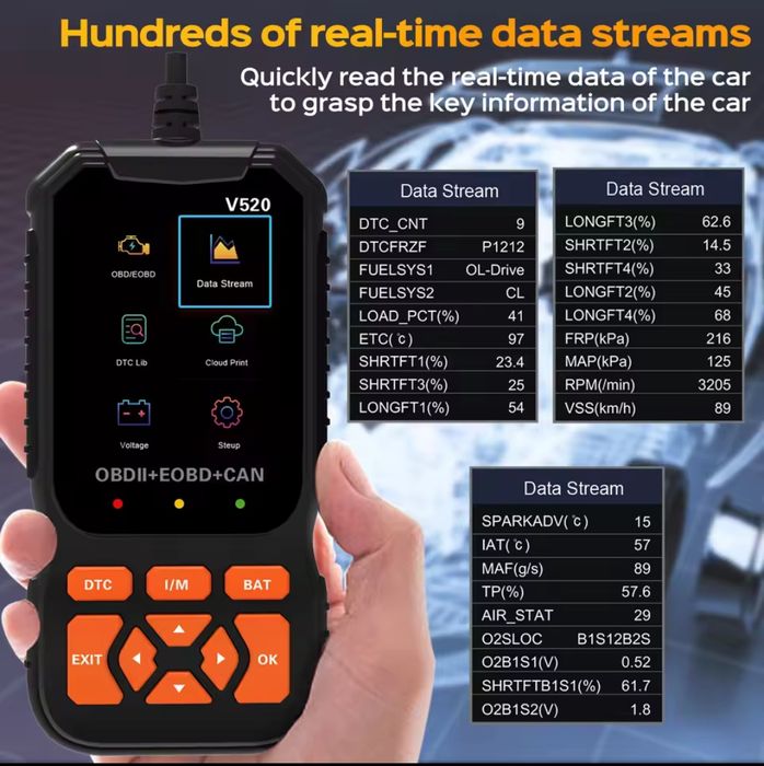 Автосканер Xiamen V520 діагностичний адаптер 
OBD-2.