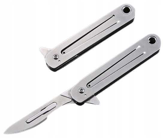 Nóż Skalpel Składany 10 Ostrzy Modelarski Nożyk