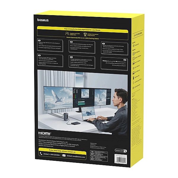 Stacja dokująca Baseus Spacemate RD1 hub 11w1 USB-C - 2xHDMI 4K(at)60H