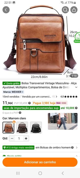 Mochila tira colo pele