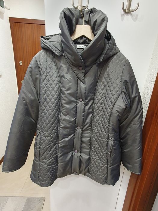 Damska szara kurtka płaszcz - rozmiar XL