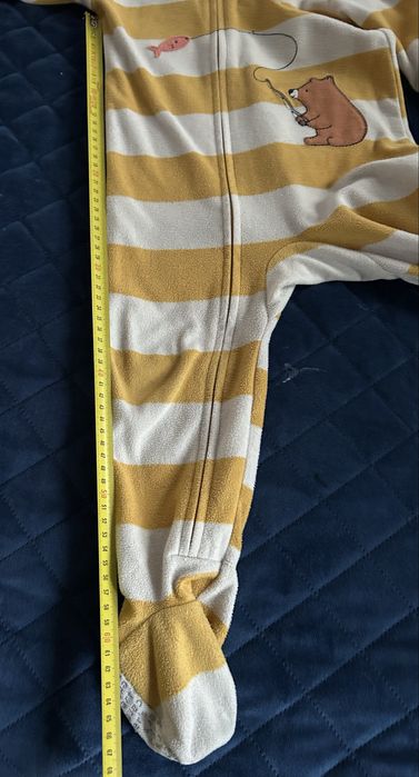 Polarowe biało-żółte pidżamy/śpiochy Carter’s 2 latka