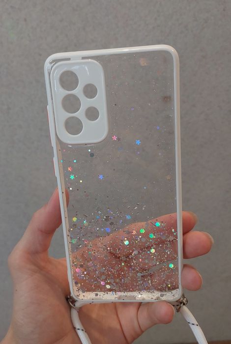 Чохол білий з ремінцем для Samsung 
на шию для Samsung