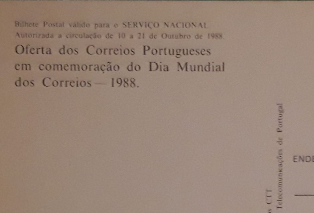 Postal ilustrado ou Bilhete Postal antigos dos CTT