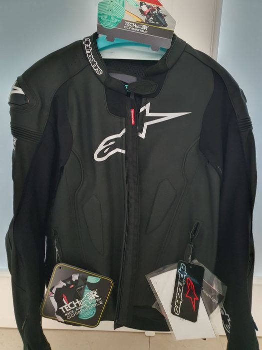 Casaco em pele preto  para moto novo alpinestar novo