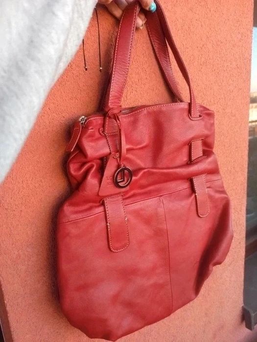 Torba ze skóry czerwona L. Credi